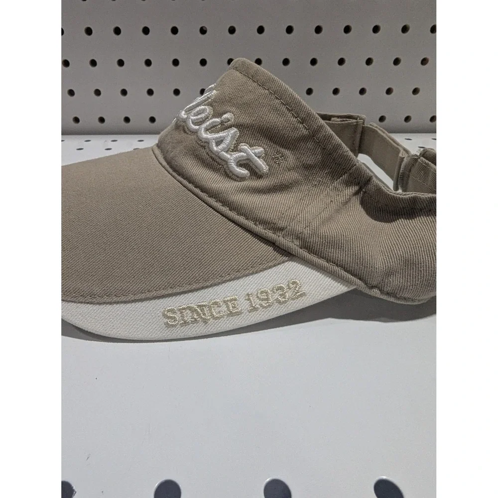 Titleist Golf Visor Hat‎ Beige White Adjustable Strapback